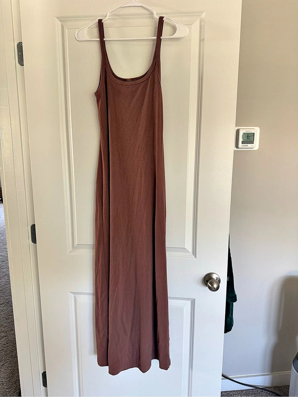 Brown Old Navy Fitted Rib-Knit Midi Tank Dress, size Medium (NWOT)